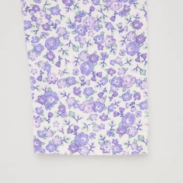 Purple Uniqlo Flower Print Baby Leggings