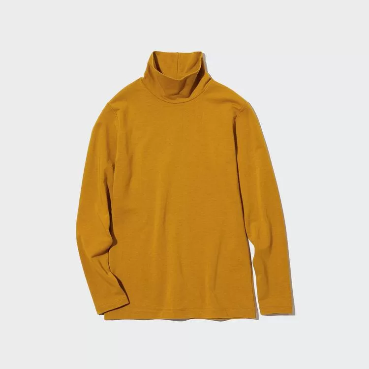 Tops Uniqlo Heattech Extra Warm Cotton Turtleneck Long Sleeved Thermal Woman Yellow-AGY928753