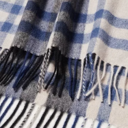Uniqlo 100% Cashmere Checked Scarves Women Light Grey