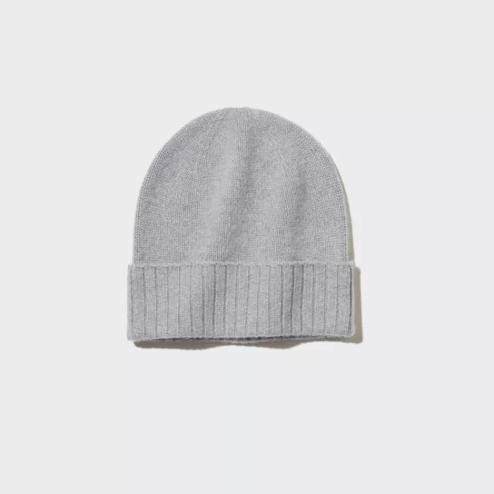 Uniqlo 100% Cashmere Knitted Men’s Hats Light Grey
