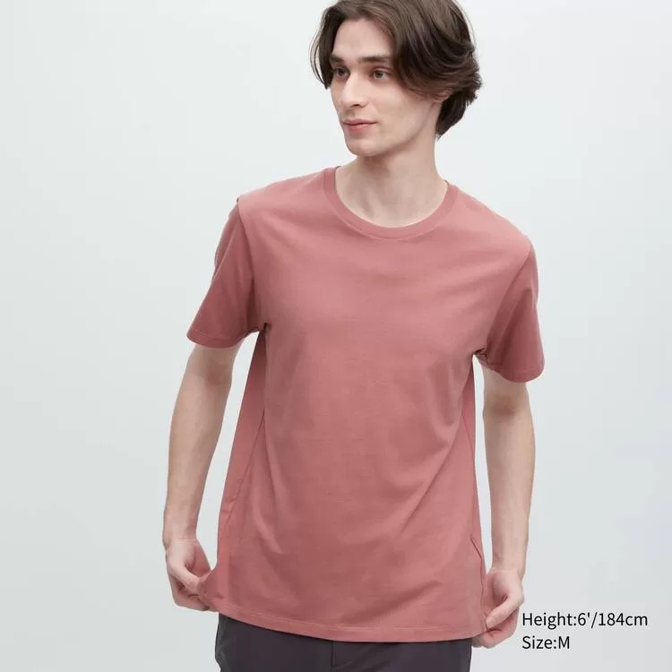 Uniqlo 100% Supima Cotton Crew Neck Short Sleeved Men's T-Shirt Red-EPN176439