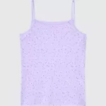 Uniqlo Airism Cotton Blend Printed Camisole Tops Kids Light Purple