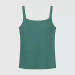 Uniqlo Airism Cotton Ribbed Sleeveless Vest Women Green
