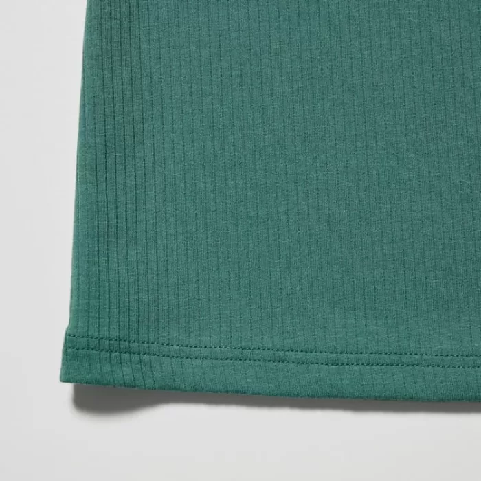 Uniqlo Airism Cotton Ribbed Sleeveless Vest Women Green