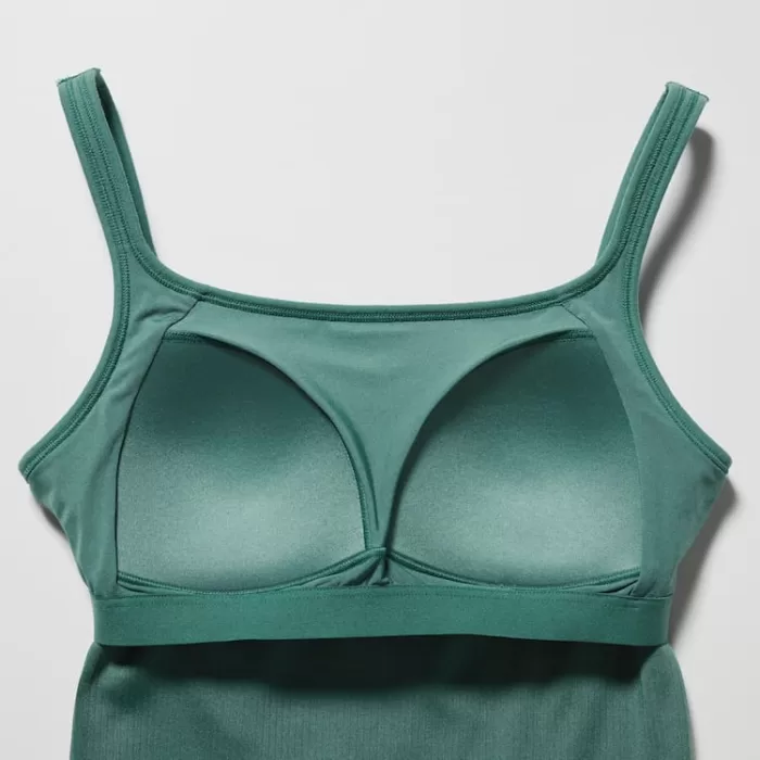 Uniqlo Airism Cotton Ribbed Sleeveless Vest Women Green