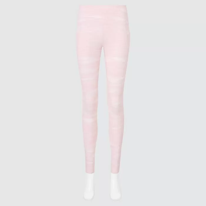 Uniqlo Airism Uv Protection Printed Soft Leggings With Pockets Women Pink