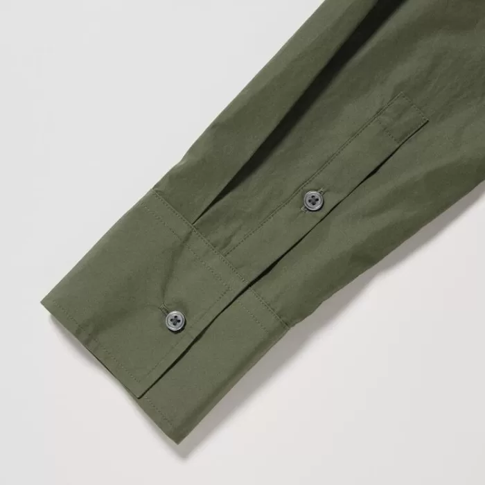 Uniqlo Cotton Long Sleeved Dress Women Green