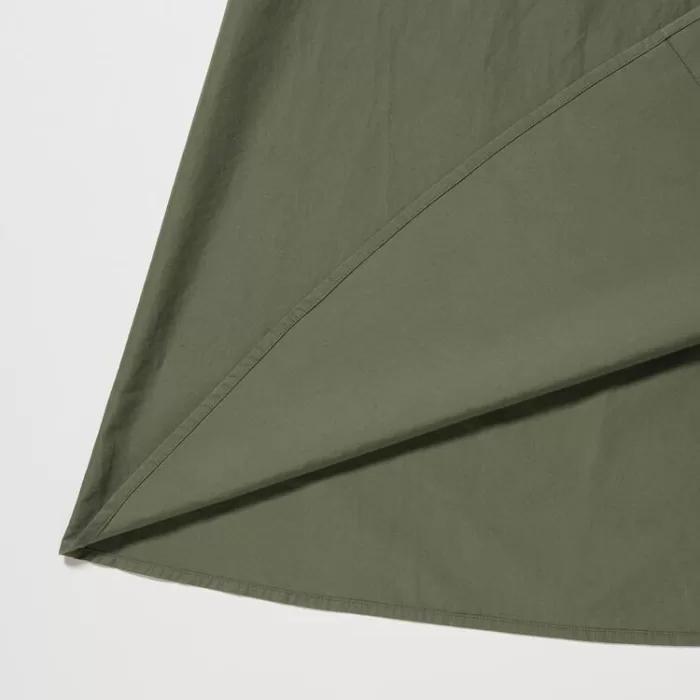 Uniqlo Cotton Long Sleeved Dress Women Green
