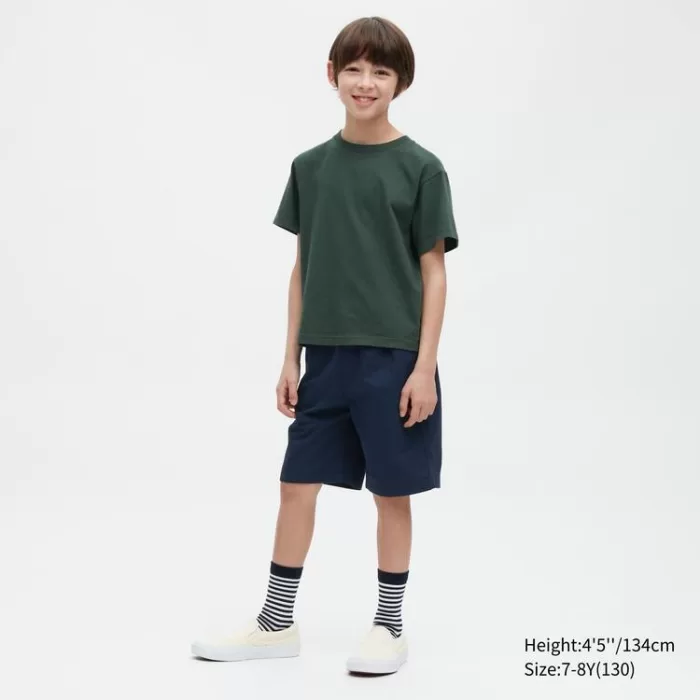 Uniqlo Cotton Twill Easy Shorts Boys Navy Blue