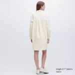 Uniqlo Denim Long Sleeved Dress Women White