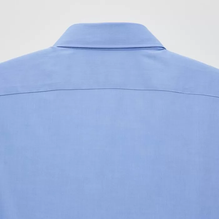 Uniqlo Easy Care Broadcloth Stretch Slim Fit (Regular Collar) Men’s Shirts Blue