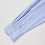 Uniqlo Easy Care Checked Stretch Slim Fit (Semi-cutaway Collar) Men’s Shirts Blue