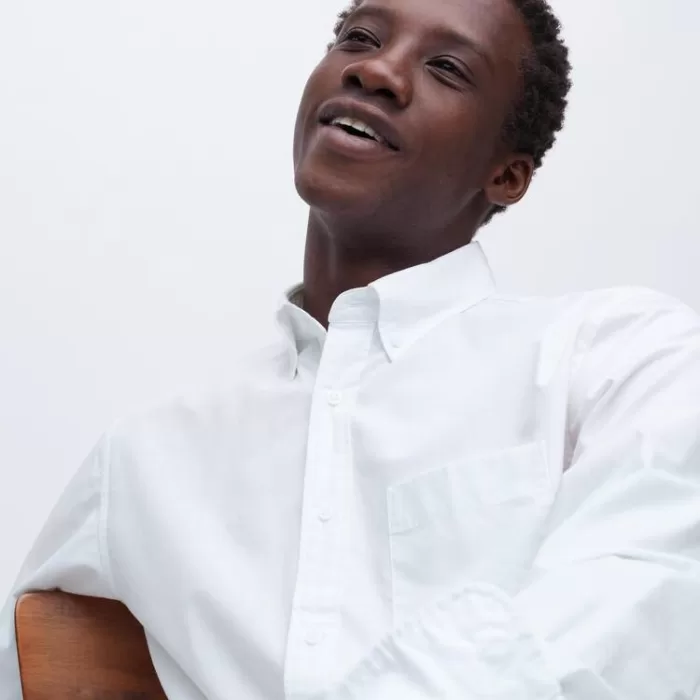 Uniqlo Extra Fine Cotton Broadcloth Long Sleeve Men’s White Shirts
