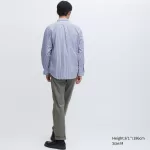 Uniqlo Extra Fine Cotton Broadcloth Regular Fit Striped (Button-down Collar) Men’s Shirts Blue