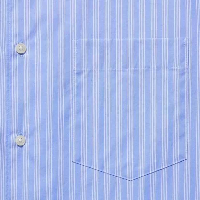 Uniqlo Extra Fine Cotton Broadcloth Regular Fit Striped Men’s Shirts Blue