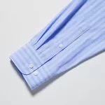 Uniqlo Extra Fine Cotton Broadcloth Regular Fit Striped Men’s Shirts Blue