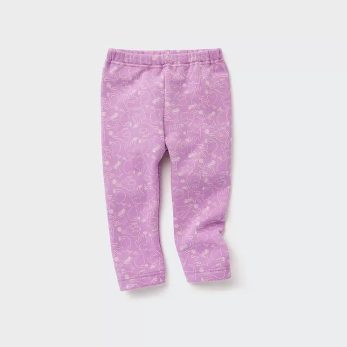 Uniqlo Fleece Cat Print Baby Pink Leggings