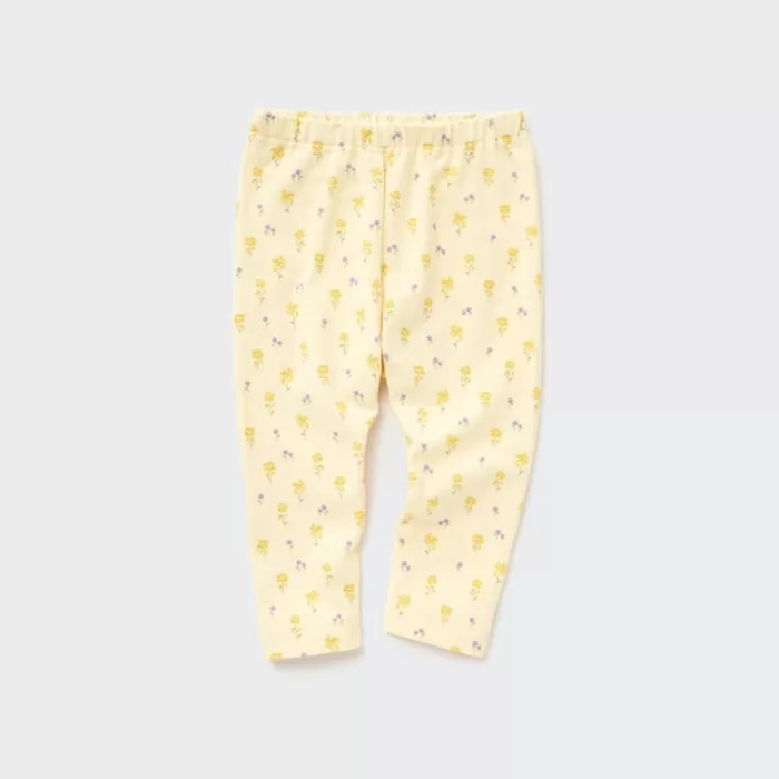 Uniqlo Flower Print Baby Leggings Yellow