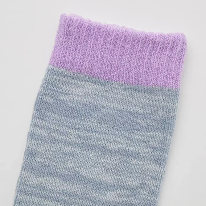 Uniqlo Heattech Colour Block Socks (Two Pairs) Kids Grey Blue