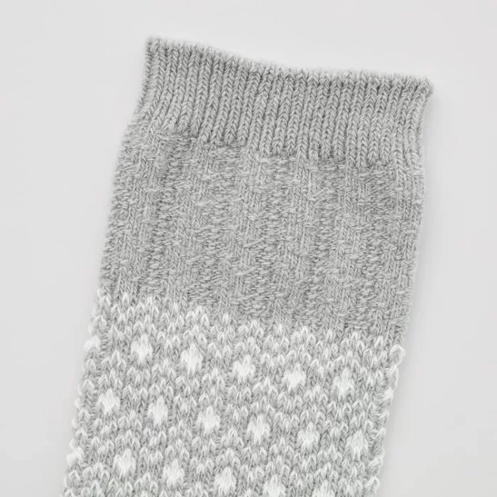 Uniqlo Heattech Colour Block Socks (Two Pairs) Kids Grey Blue