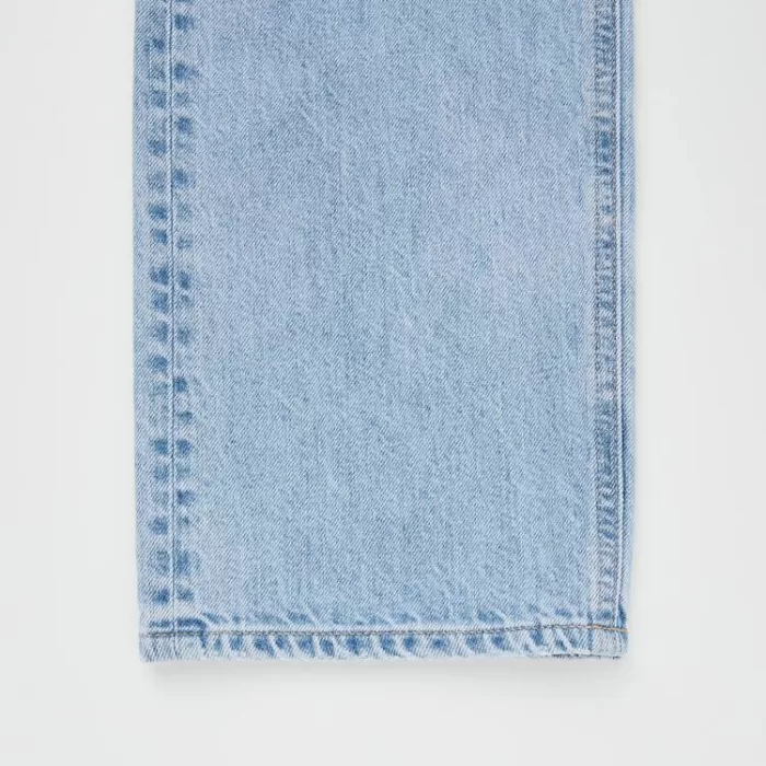 Uniqlo High Rise Straight Leg Distressed Women’s Jeans Blue