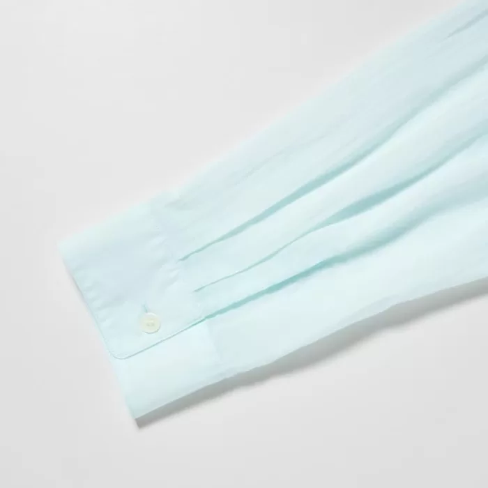 Uniqlo Ines De La Fressange Sheer Embroidered Long Sleeved Women’s Shirts Blue