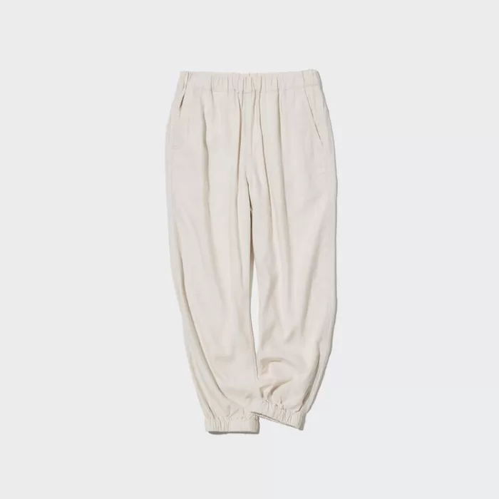 Uniqlo Linen Blend Relaxed Fit Jogger Pants Boys Beige