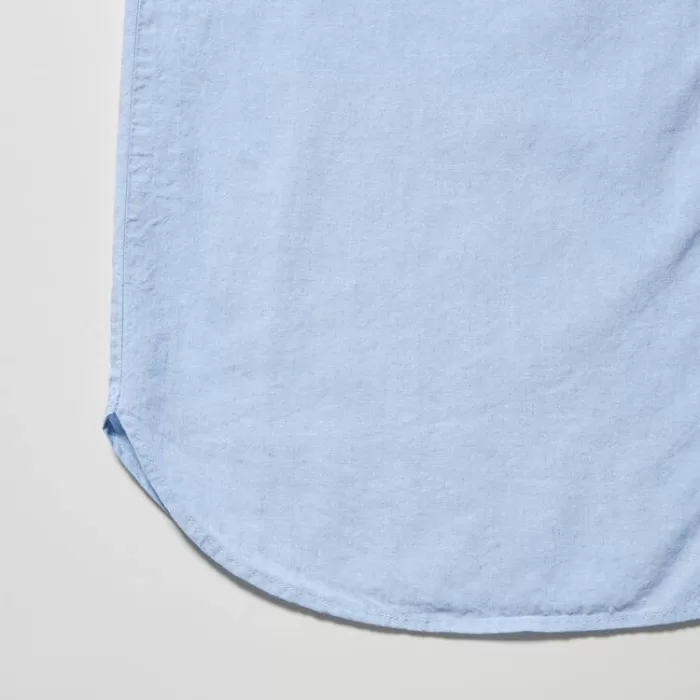 Uniqlo Linen Blend Short Sleeved Set Women’s Homewear Blue