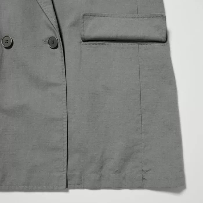 Uniqlo Linen Blend Women’s Jackets Olive Green