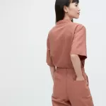 Uniqlo Linen Cotton Blend Tapered Women’s Pants Brown