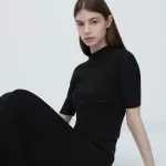 Uniqlo Mame Kurogouchi 3d Knit Seamless Mesh Half Sleeve Women’s Knitwear Black