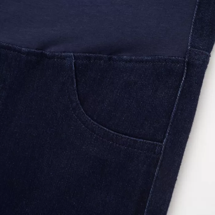 Uniqlo Maternity Long Denim Leggings (2020 Season) Women Navy Blue