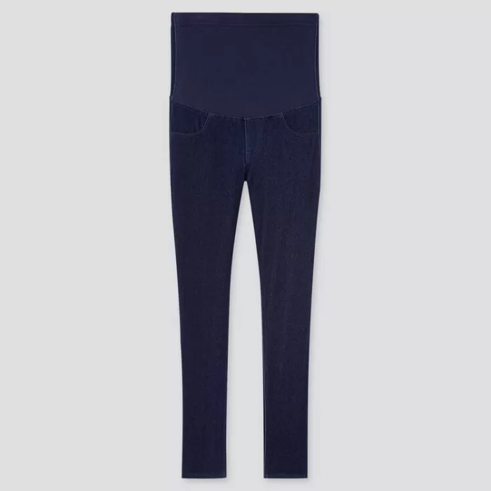 Uniqlo Maternity Long Denim Leggings (2020 Season) Women Navy Blue
