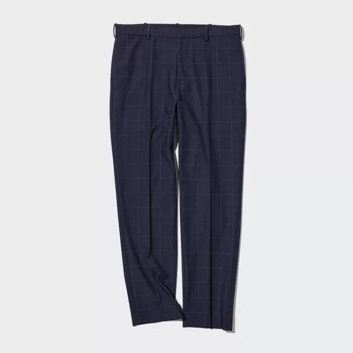 Uniqlo Men’s Smart Patterned Ankle Length (Long) Pants Navy Blue