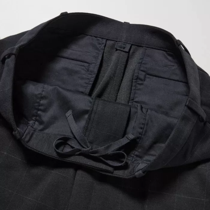 Uniqlo Men’s Smart Windowpane Checked Ankle Length Pants Navy Blue