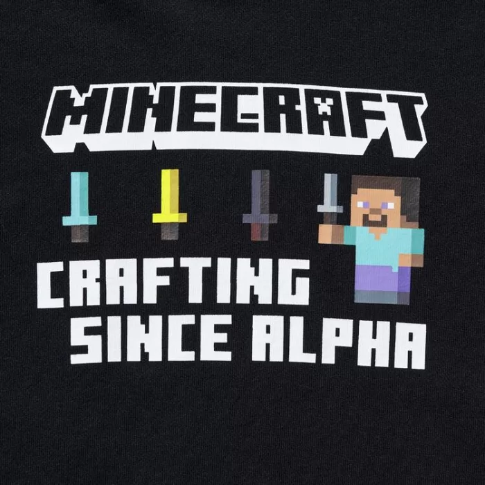 Uniqlo Minecraft Ut Printed Hoodie Sweat Kids Black