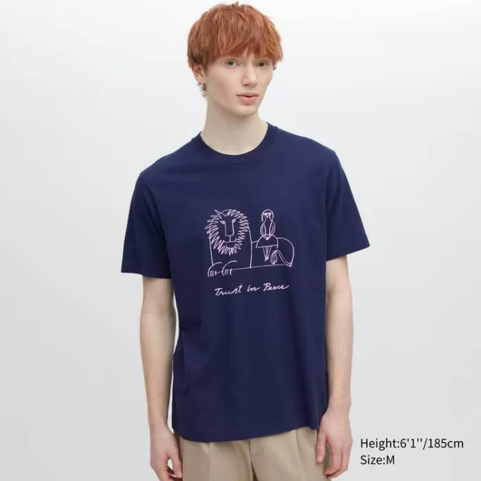 Uniqlo Peace For All Ut Printed T-Shirt (Lisa Larson) Men’s Navy Blue