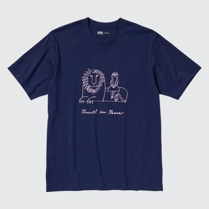 Uniqlo Peace For All Ut Printed T-Shirt (Lisa Larson) Men’s Navy Blue