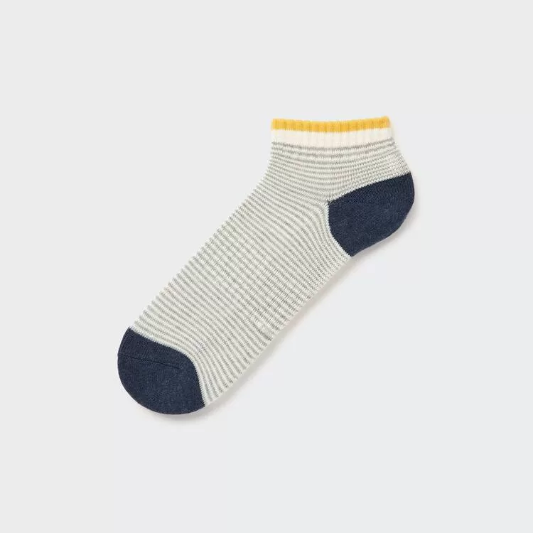 Uniqlo Pile Striped Short Socks Men Grey-KLI723456
