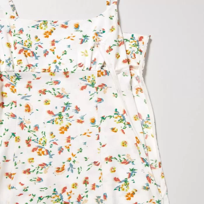 Uniqlo Printed Front Slit Camisole Dress Women White