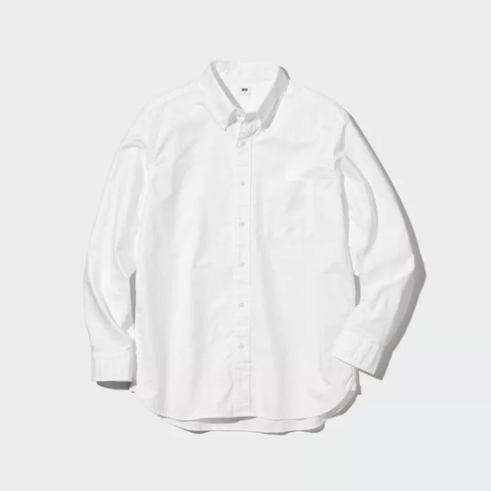 Uniqlo Regular Fit Oxford (Button-down Collar) Men’s White Shirts