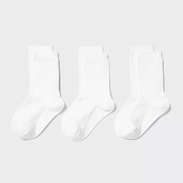 Uniqlo Regular Socks (Three Pairs) Kids White