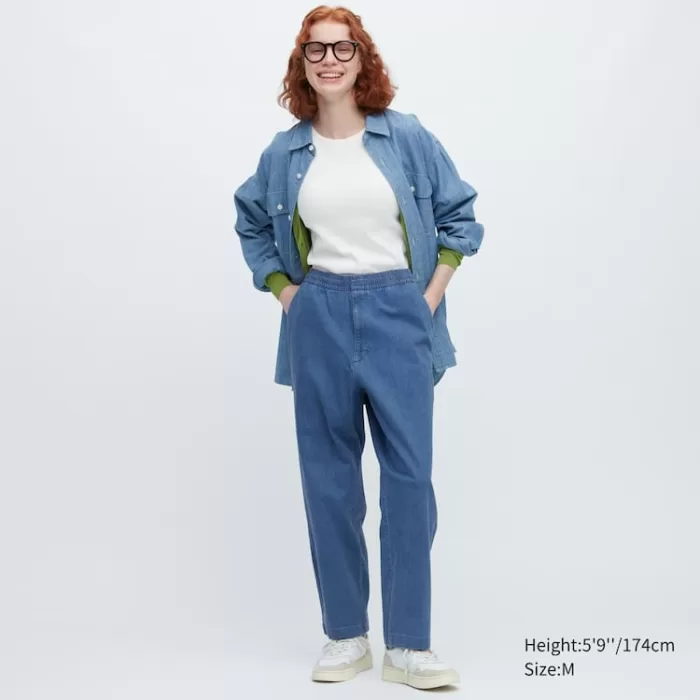 Uniqlo Relaxed Fit Ankle Length Men’s Pants Blue