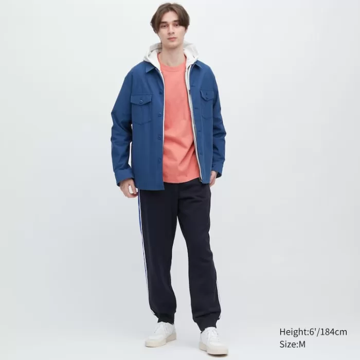 Uniqlo Side Striped Jogger Pants Men Navy Blue