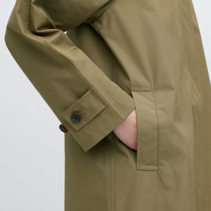 Uniqlo Single Breasted Women’s Coats Olive Green