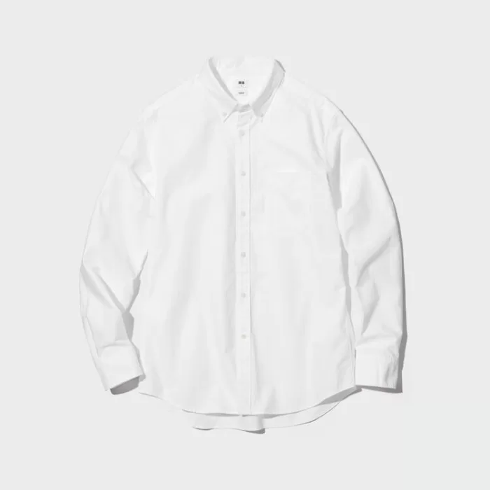 Uniqlo Slim Fit Oxford (Button-down Collar) Men’s White Shirts