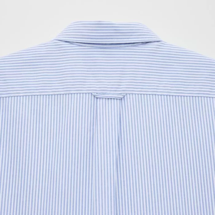 Uniqlo Slim Fit Striped Oxford Shirt (Button-down Collar) Men Blue