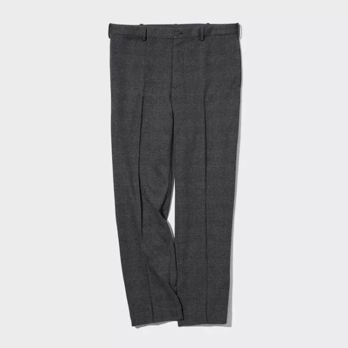Uniqlo Smart Glen Checked Ankle Length (Long) Men’s Gray Pants