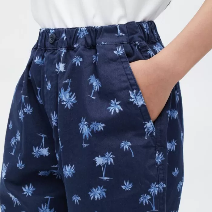 Uniqlo Stretch Printed Easy Shorts Boys Navy Blue