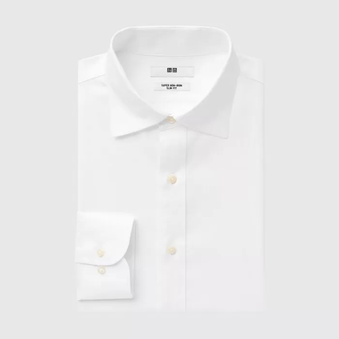 Uniqlo Super Non-iron Slim Fit (Semi-cutaway Collar) Men’s White Shirts